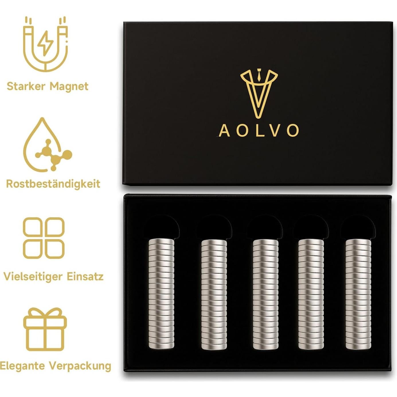 Imanes Fuertes para Cuello AOLVO Plata 20 Pcs - Ultra Pequeños