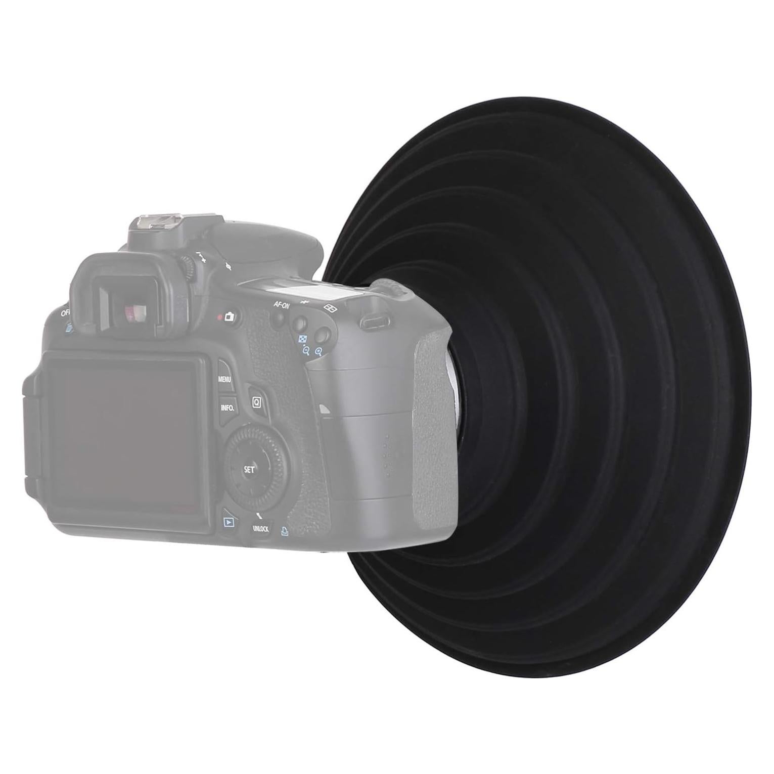 Capucha de Lente de Cámara STSEETOP 50-70mm Plegable y Reversible