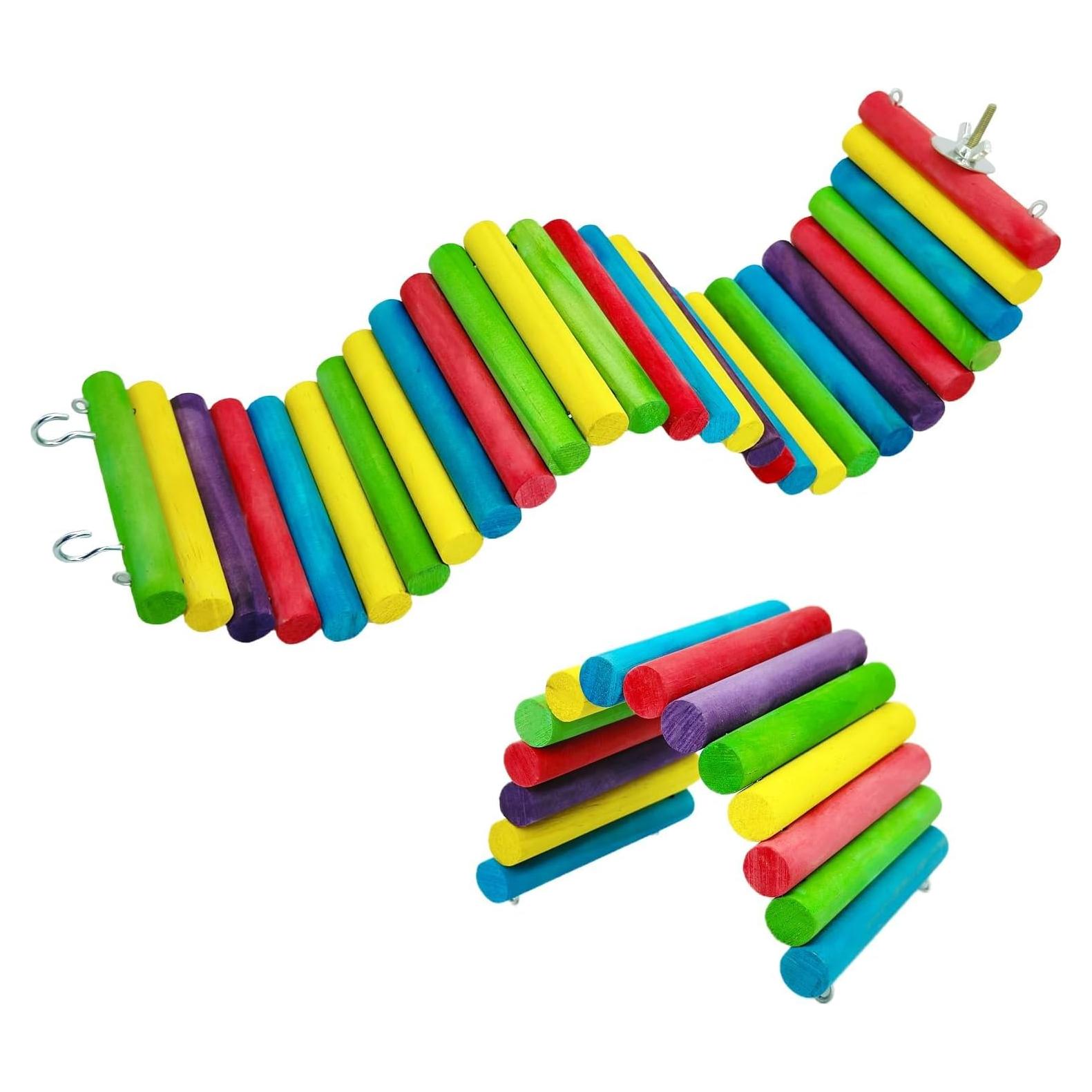 Puente de Madera Colorido para Hámster Hamiledyi 40x10cm