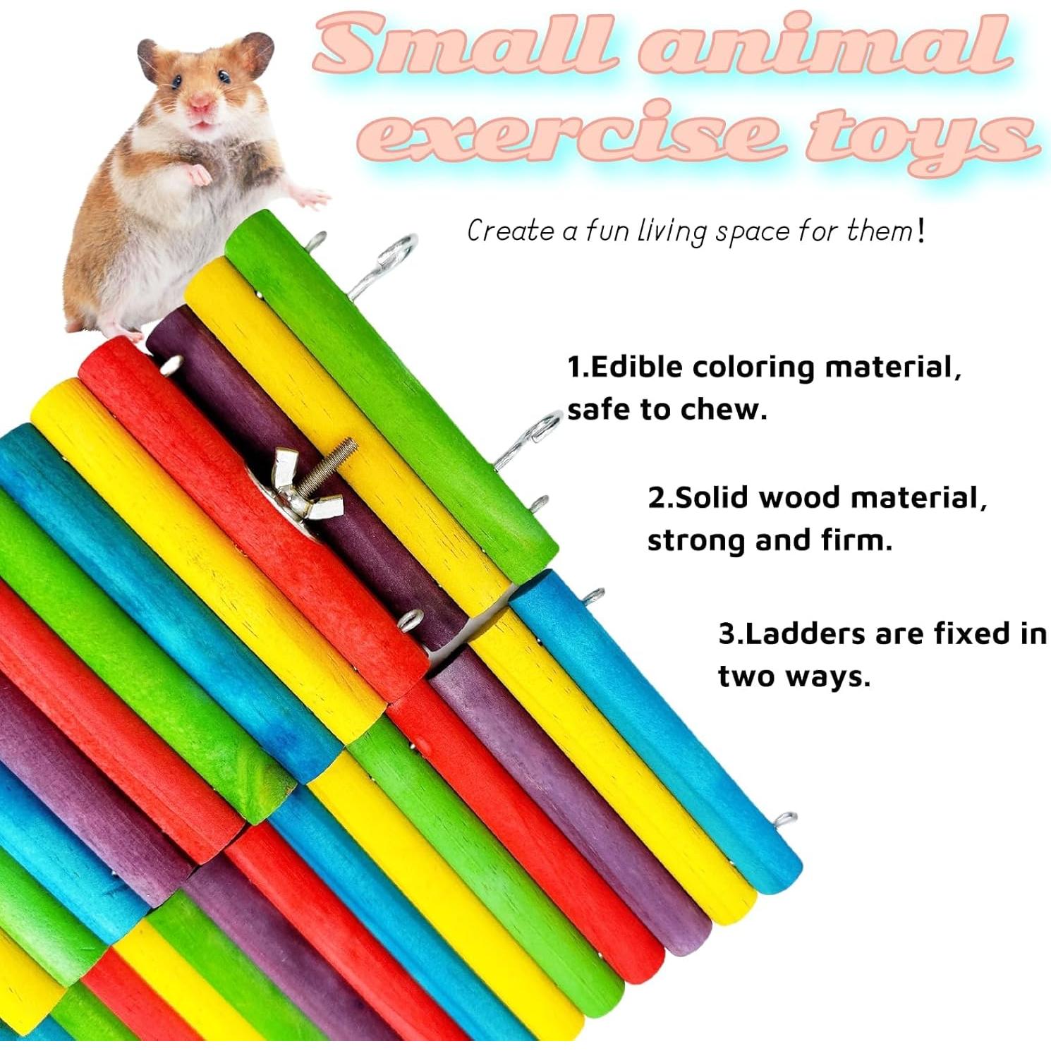 Puente de Madera Colorido para Hámster Hamiledyi 40x10cm