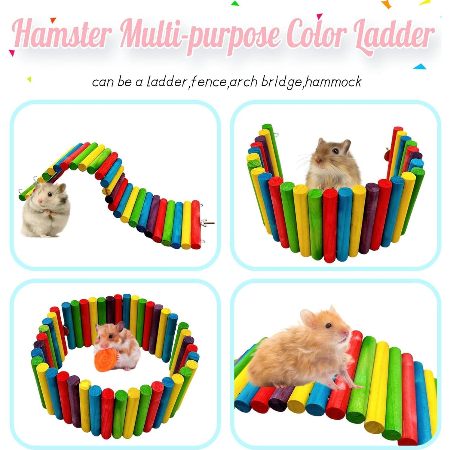 Puente de Madera Colorido para Hámster Hamiledyi 40x10cm