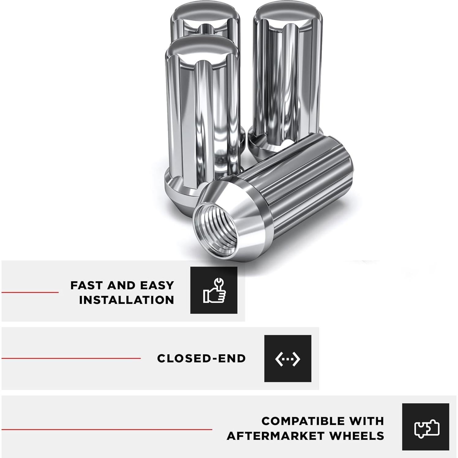 Tuerca de Llantas White Knight M14x1.5 Cromo 7 Puntas - 4 Pzas