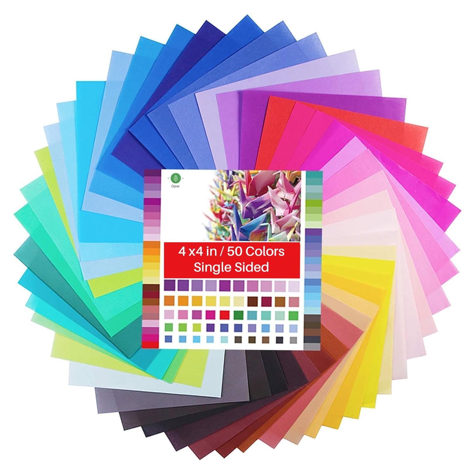 Papel de Origami Opret 100 Hojas 10x10cm 50 Colores Vivos