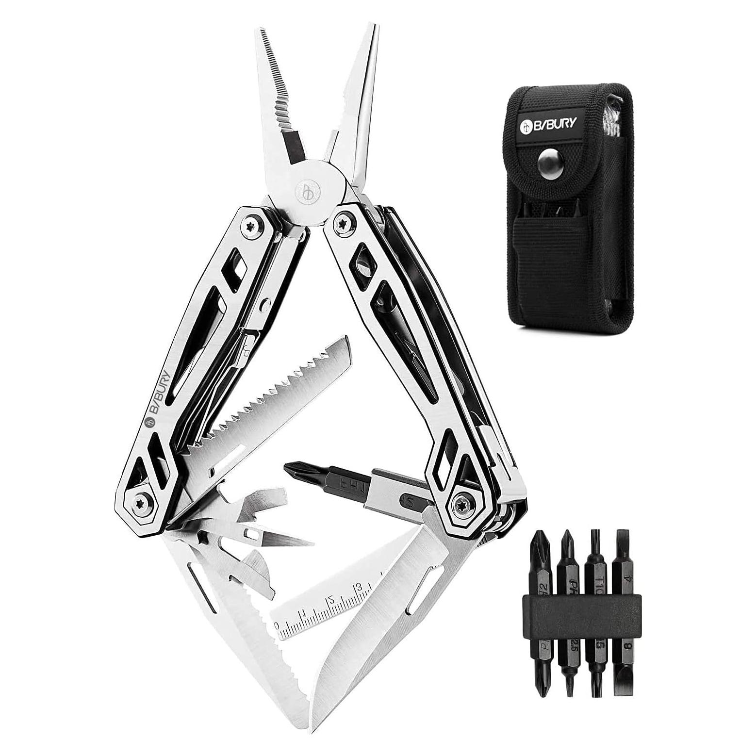 BIBURY Alicates Multiherramienta 21 en 1 Acero Inoxidable