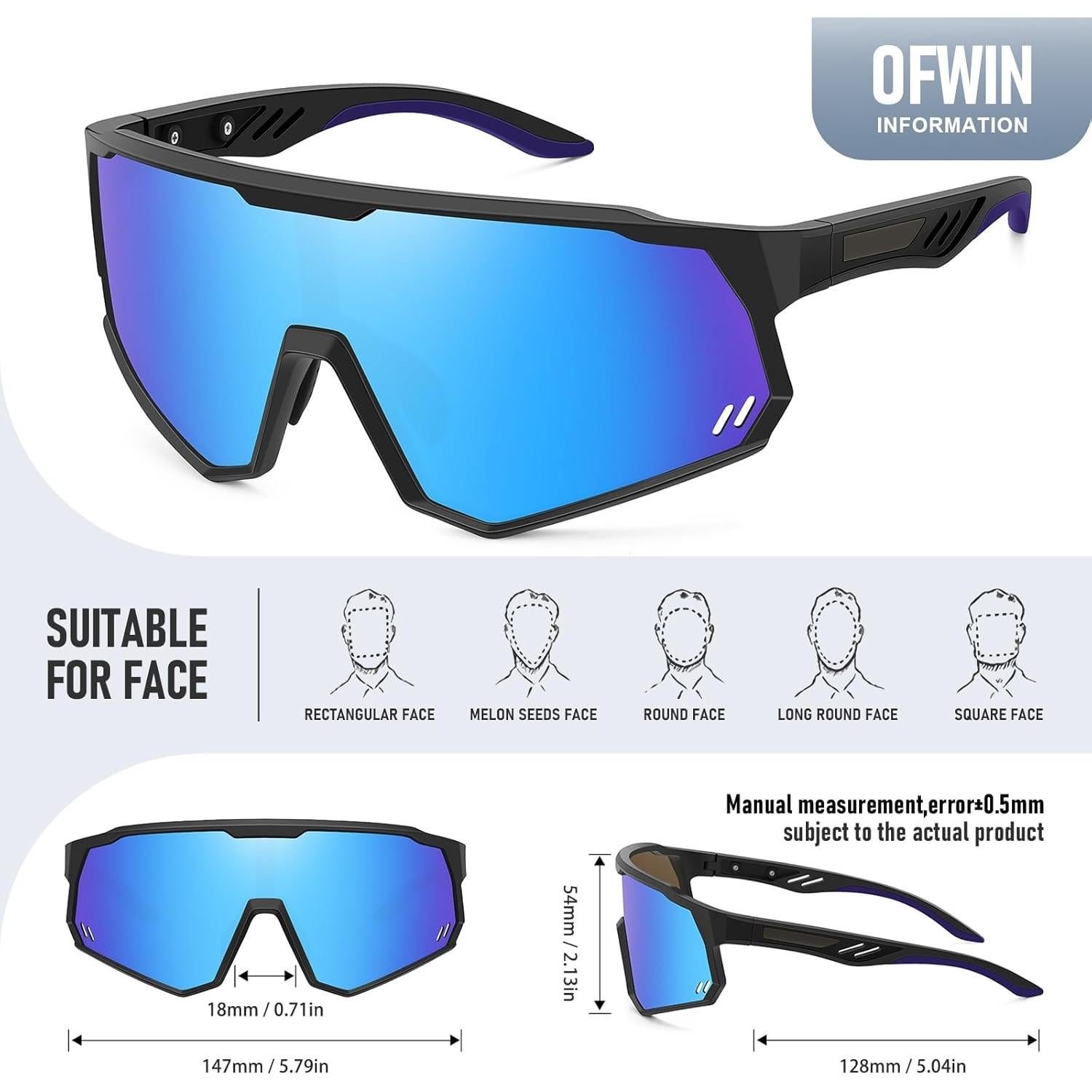 Gafas de sol deportivas OFWIN polarizadas UV400 unisex