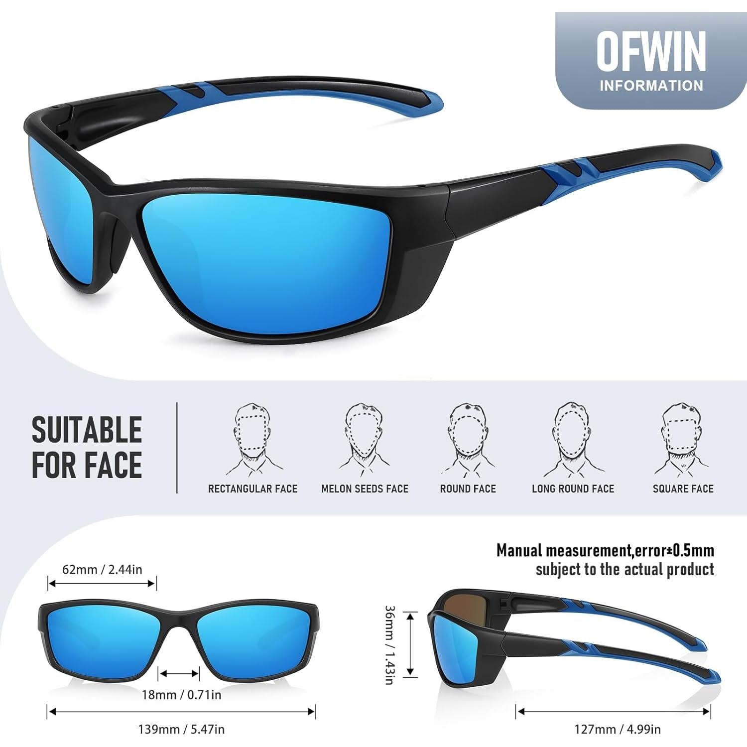 Gafas de sol deportivas OFWIN polarizadas UV400 unisex