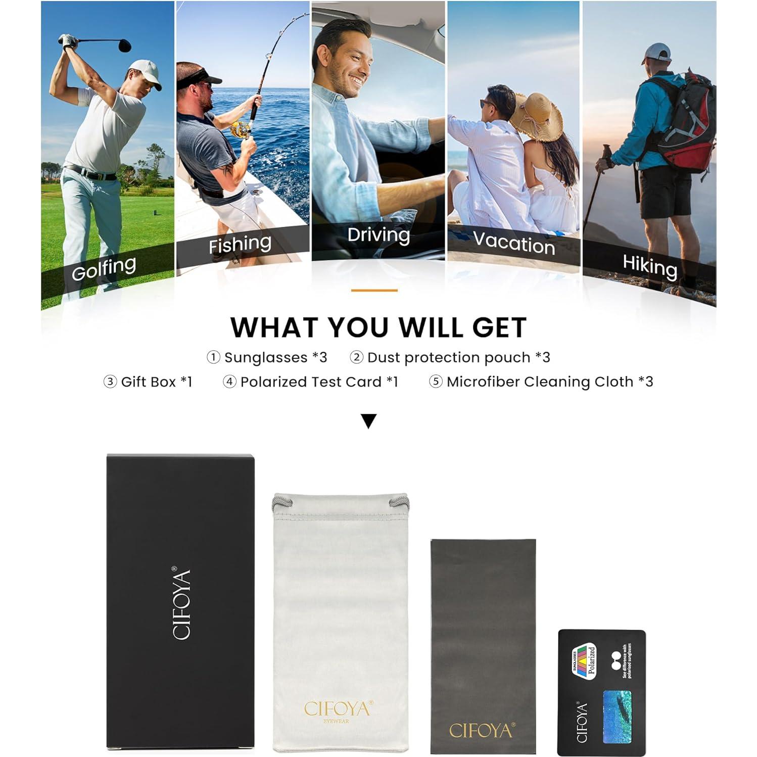 Gafas de sol polarizadas CIFOYA Cys45-1-1-1 UV400 para hombres y mujeres