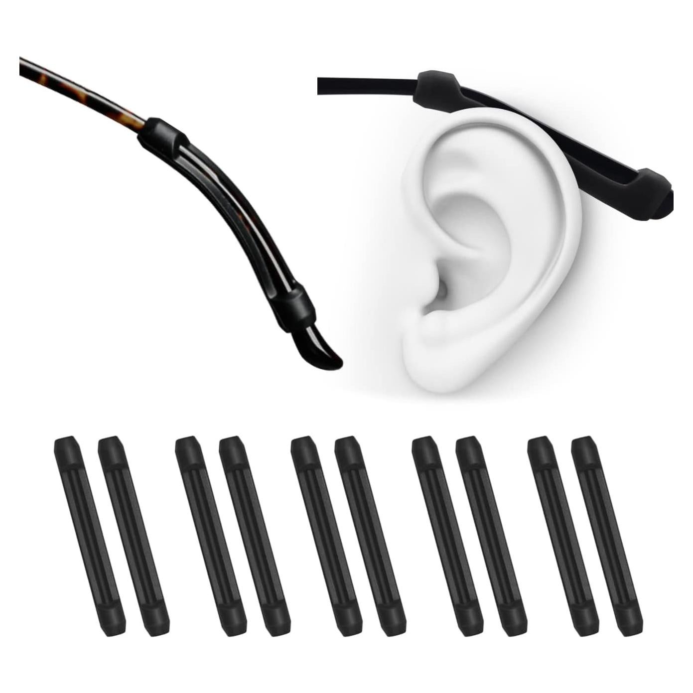 Fundas de Silicona para Patillas de Gafas PTSLKHN - 5 Pares Antideslizantes