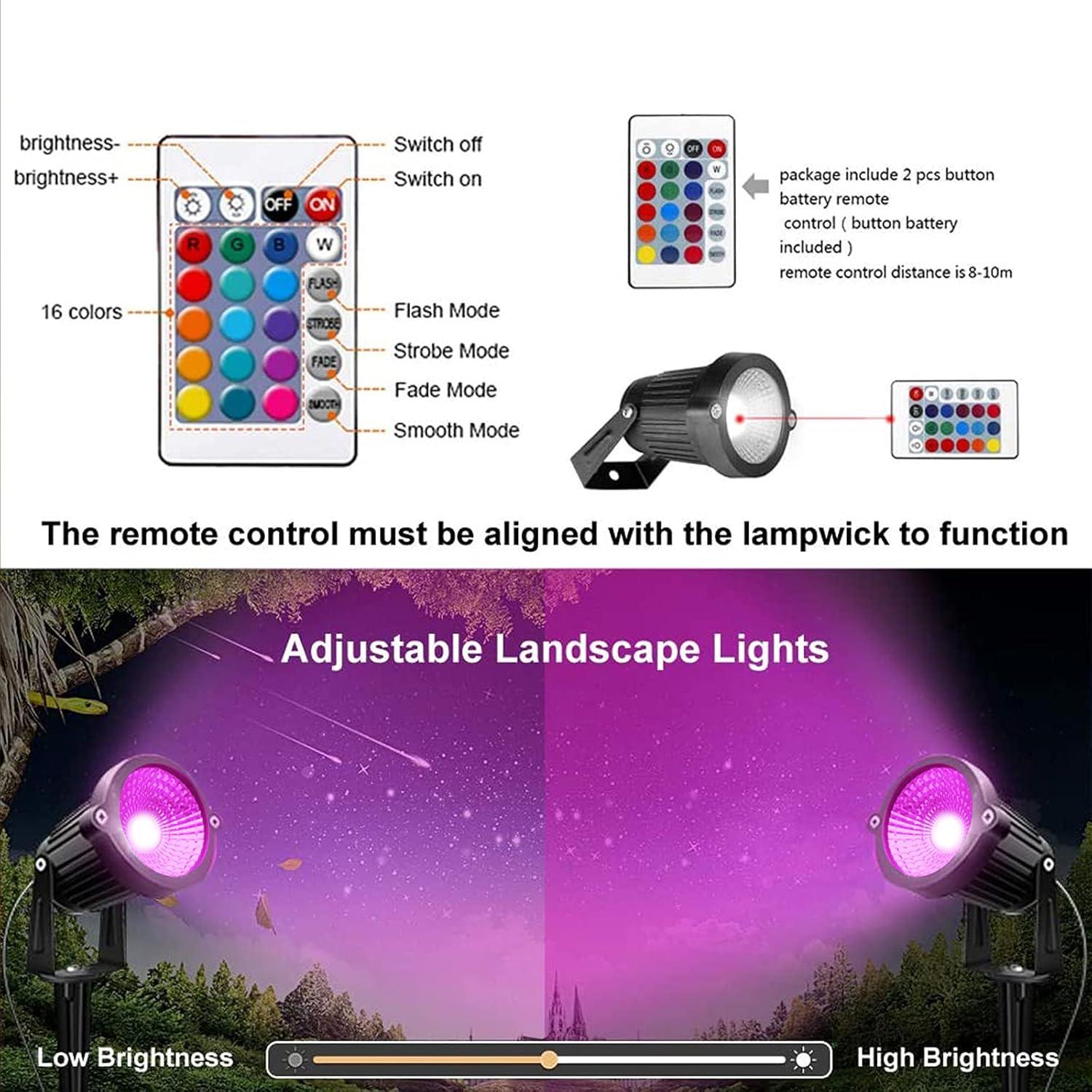 Foco LED de Paisaje RGB 5W AHSELLUS IP66 con Control Remoto