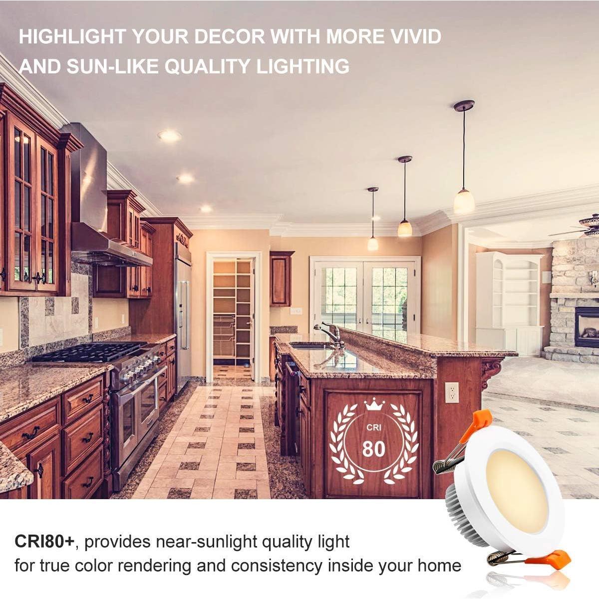 Downlight LED Regulable YGS-Tech 3W 2700K Blanco Ultra Cálido