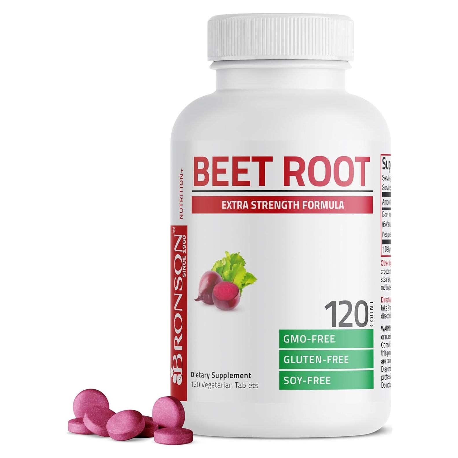 Suplemento Bronson Raíz de Remolacha Extra Fuerte 120 Tabletas