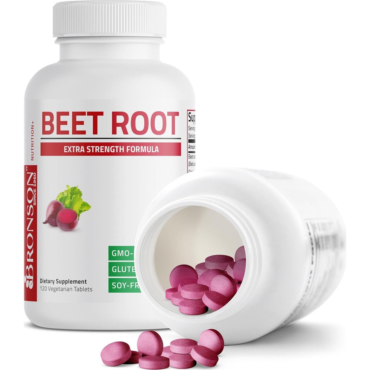 Suplemento Bronson Raíz de Remolacha Extra Fuerte 120 Tabletas