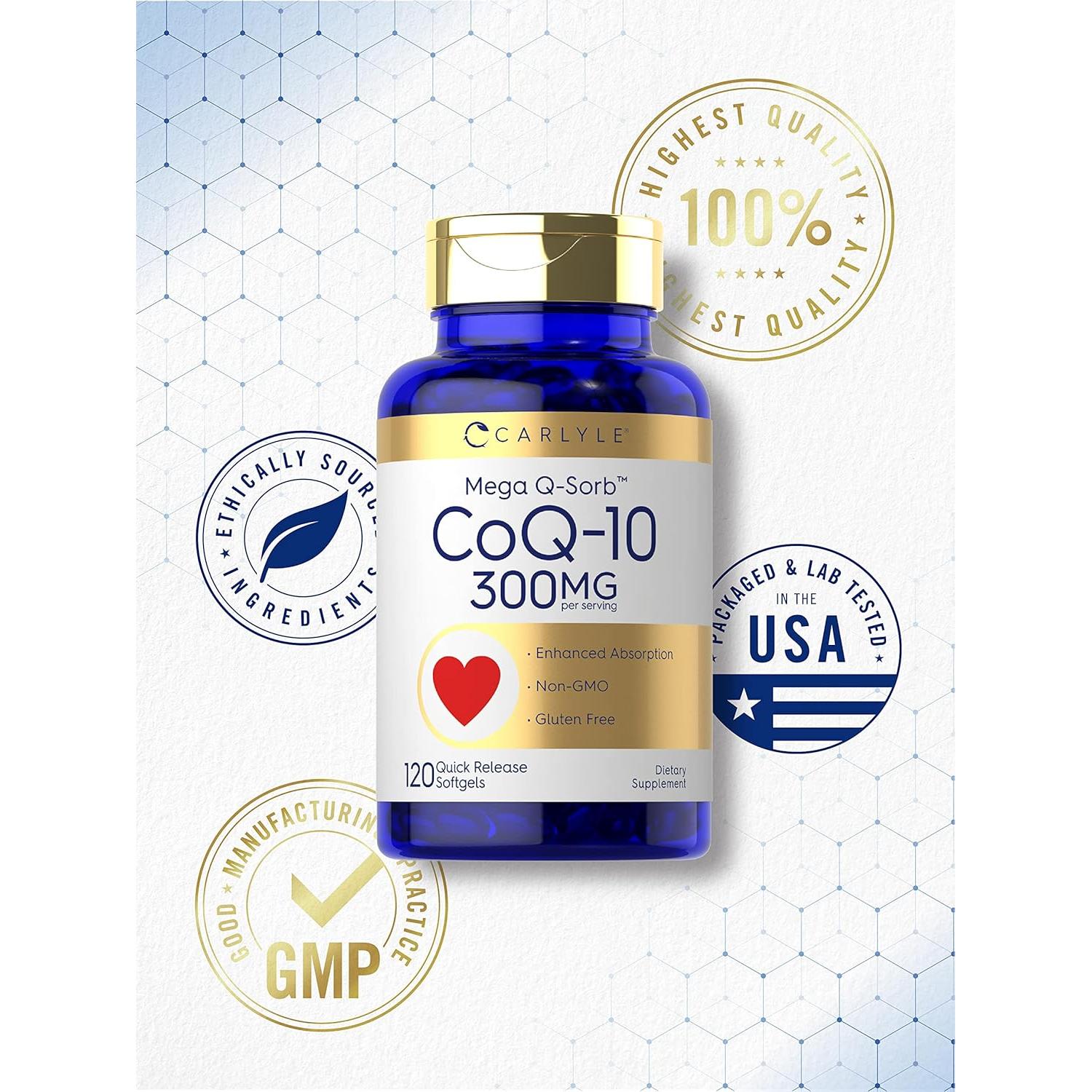 Carlyle CoQ10 300mg Mega Q-Sorb 120 Gelatinas Blandas
