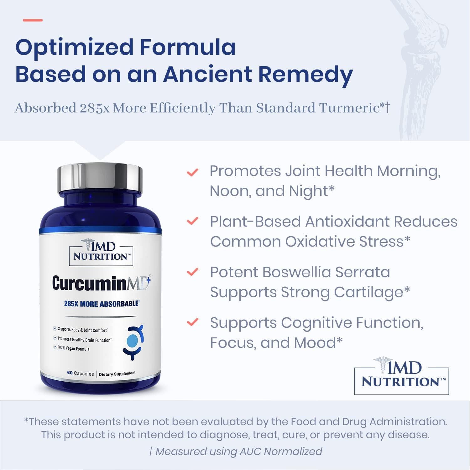 Suplemento de Cúrcuma 1MD Nutrition CurcuminMD Plus 60 Cápsulas