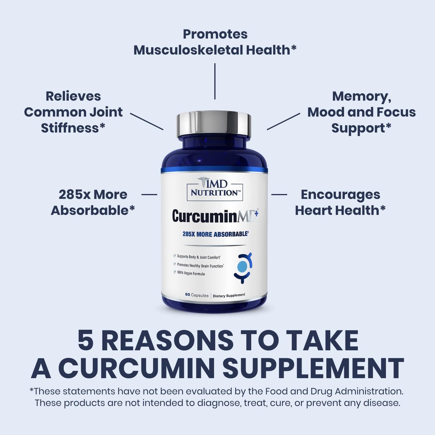 Suplemento de Cúrcuma 1MD Nutrition CurcuminMD Plus 60 Cápsulas