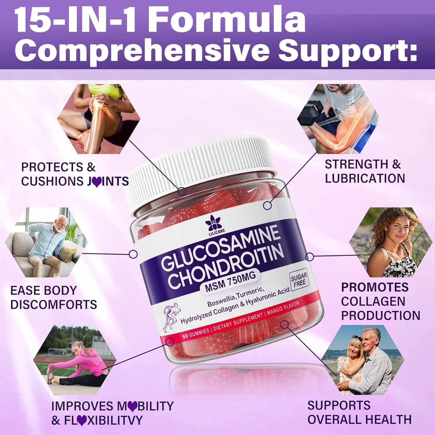 Gomitas de Glucosamina y Condroitina LILICARE 60 Unidades