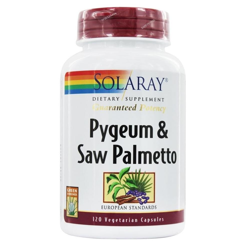 Suplemento Solaray de Pygeum y Saw Palmetto 120 Cápsulas Vegetarianas