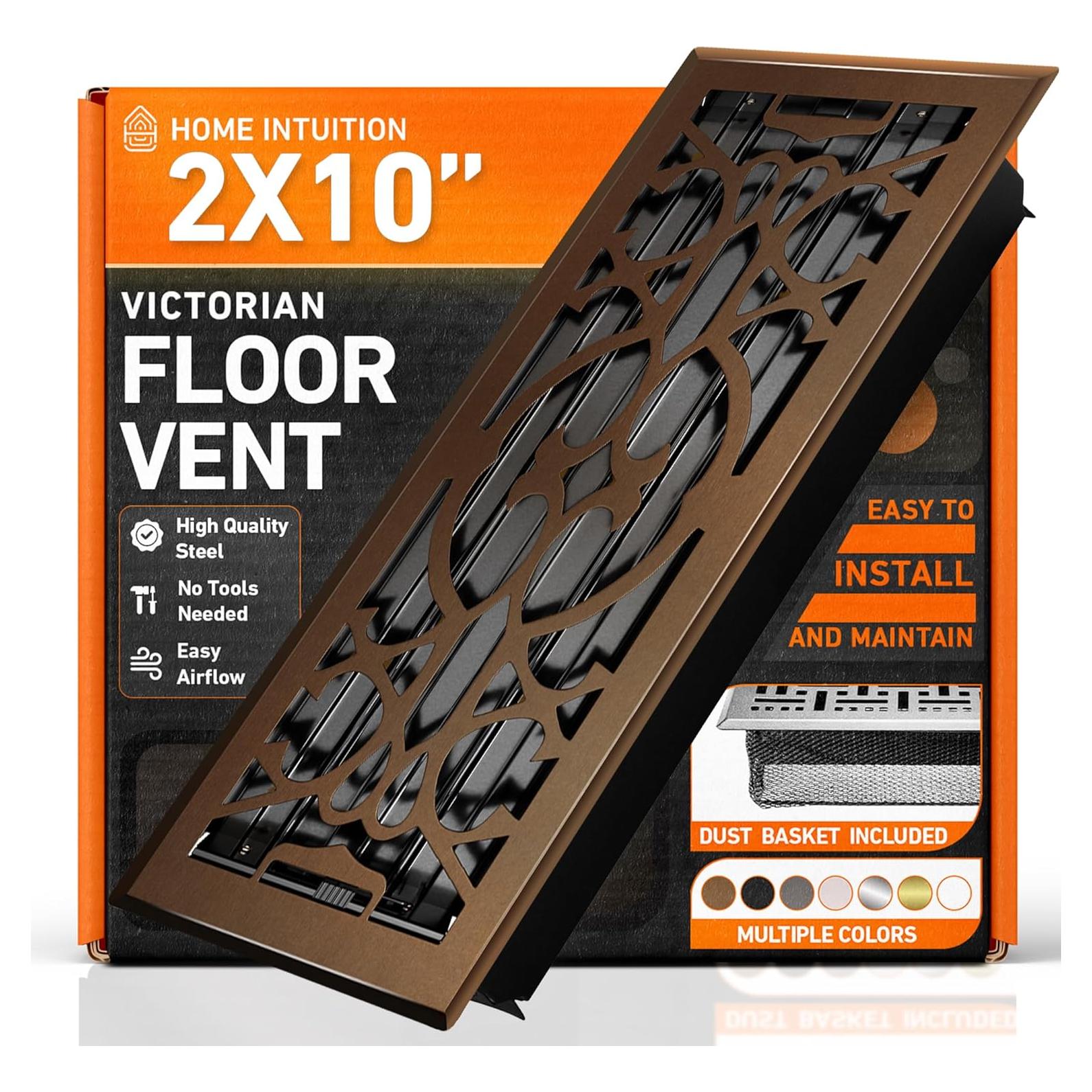 Cubierta de Ventilación de Piso 2x10 cm Home Intuition Bronce