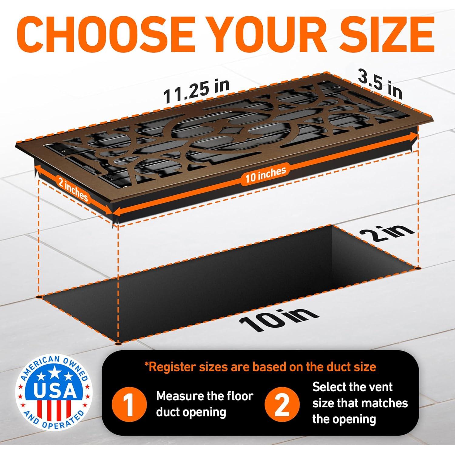 Cubierta de Ventilación de Piso 2x10 cm Home Intuition Bronce