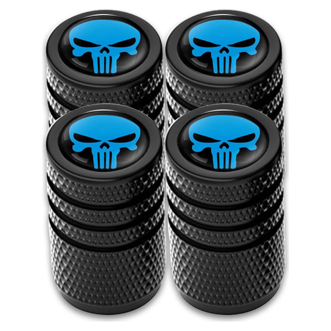 Tapas de Válvula de Neumático Sodcay 4 PCS Calavera Azul