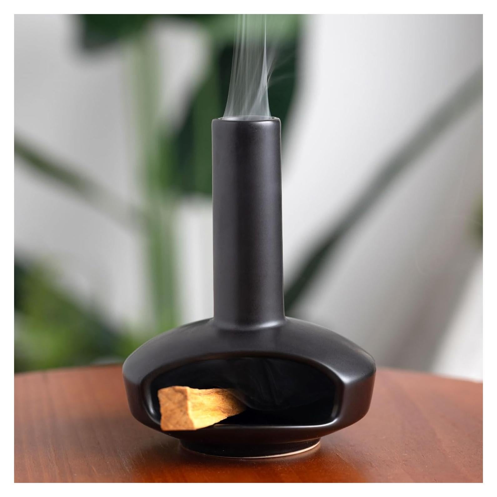 Soporte de Incienso Cerámica Tnstbiee Moderno Negro 9.1cm