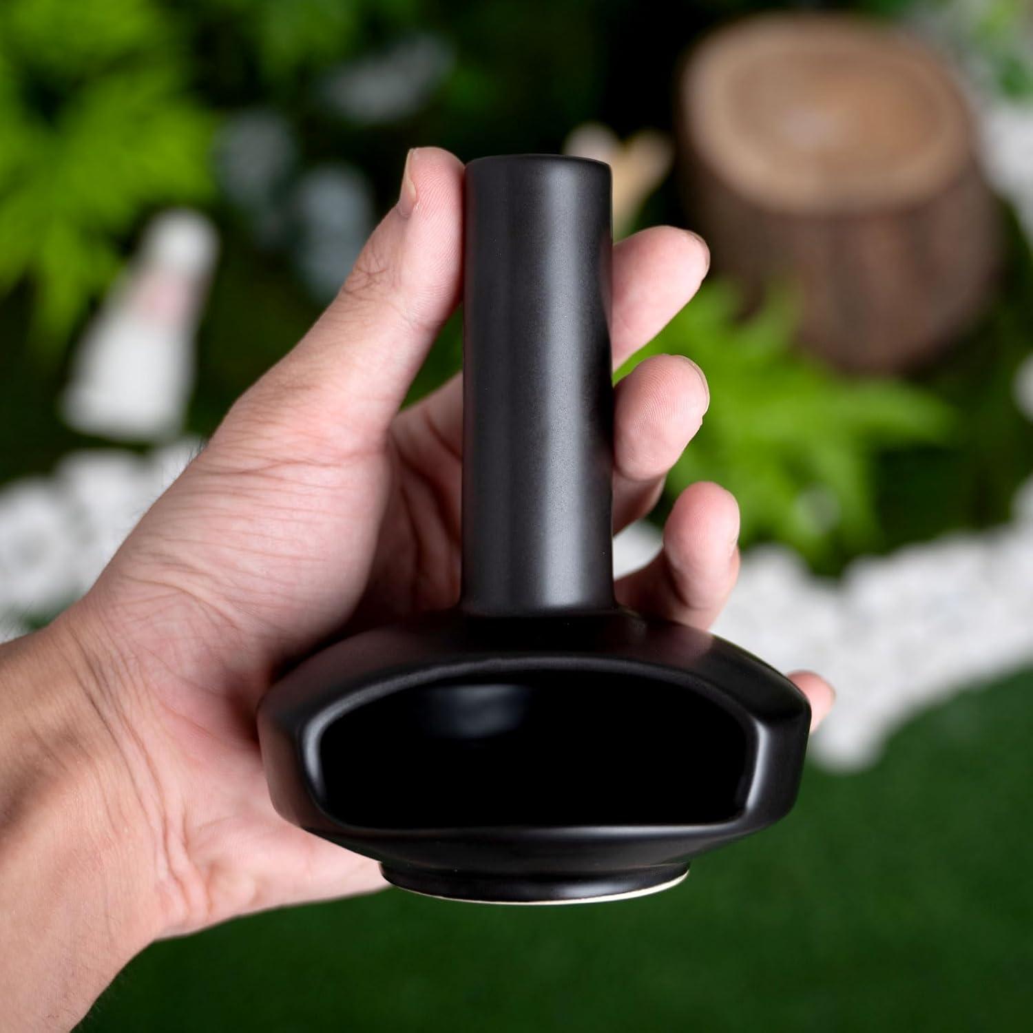 Soporte de Incienso Cerámica Tnstbiee Moderno Negro 9.1cm