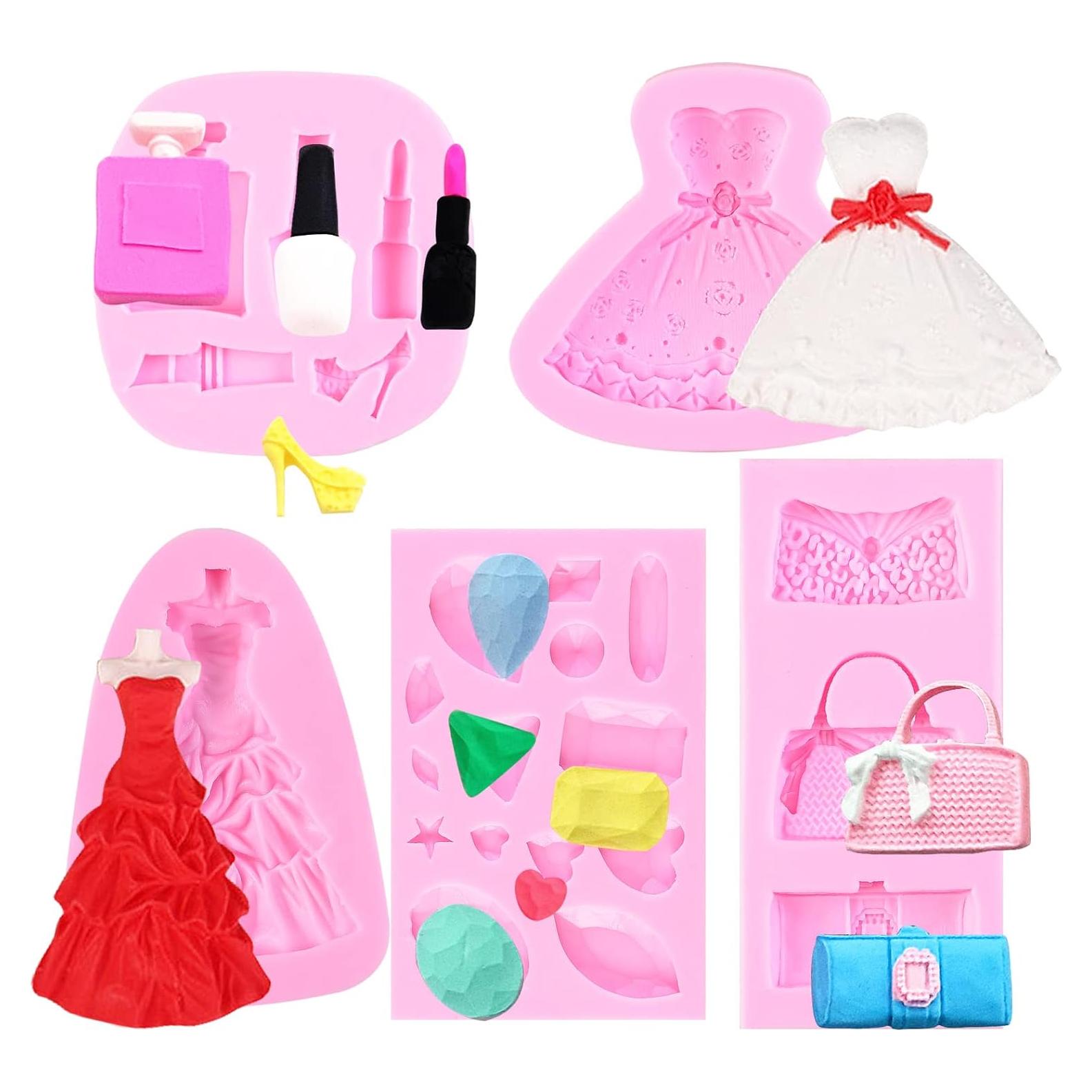 Moldes de Fondant de Silicona Muyulin - 5 Piezas para Pasteles