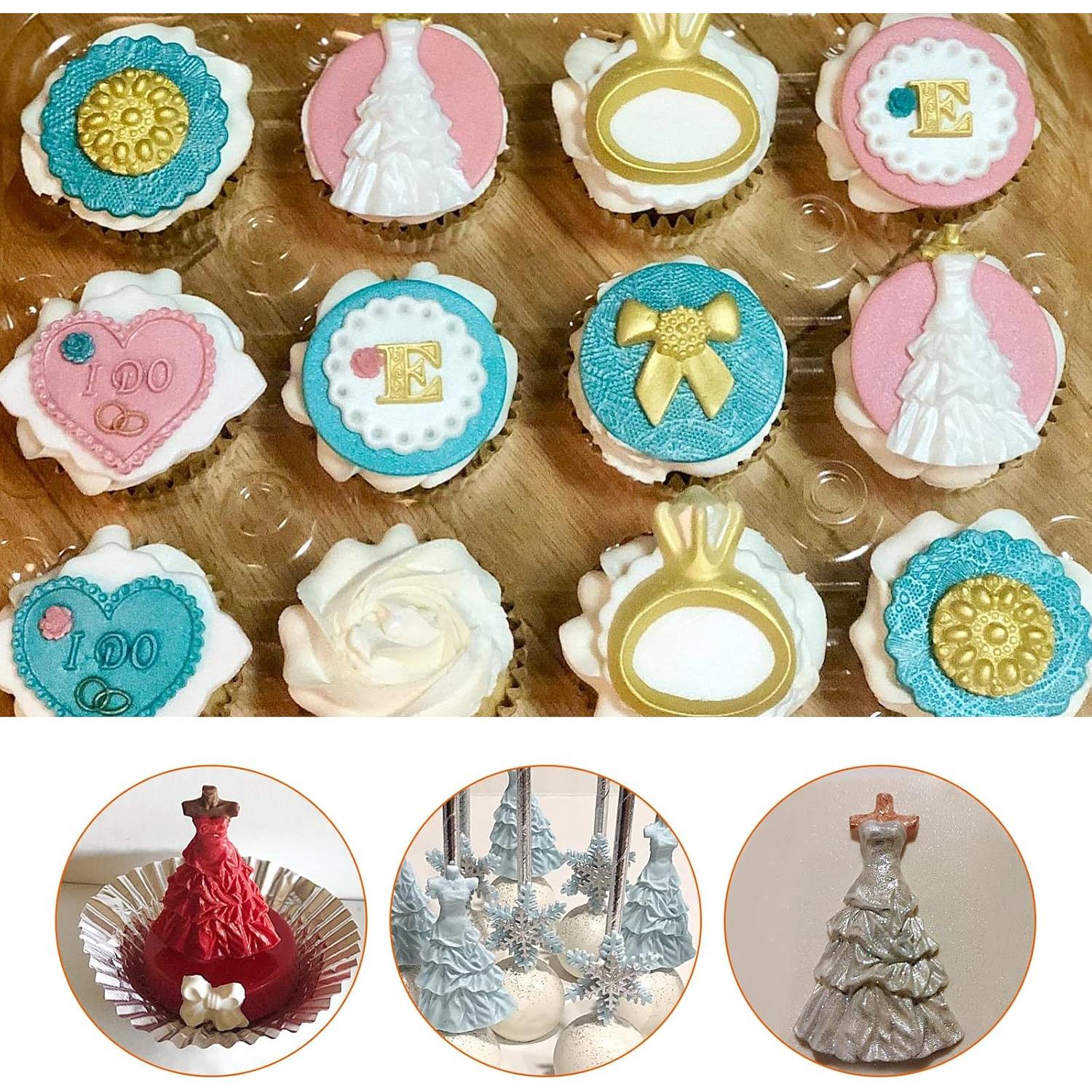 Moldes de Fondant de Silicona Muyulin - 5 Piezas para Pasteles