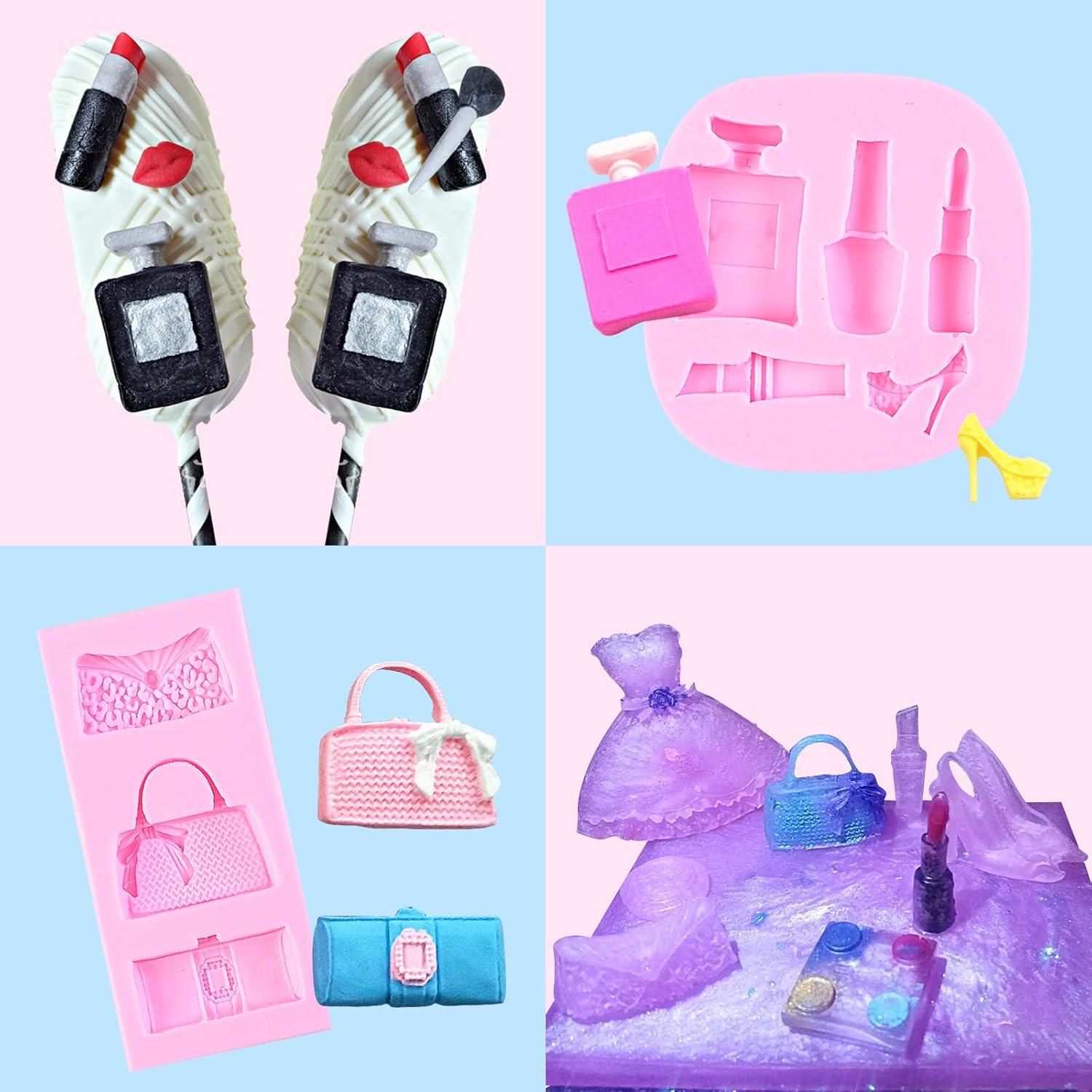 Moldes de Fondant de Silicona Muyulin - 5 Piezas para Pasteles