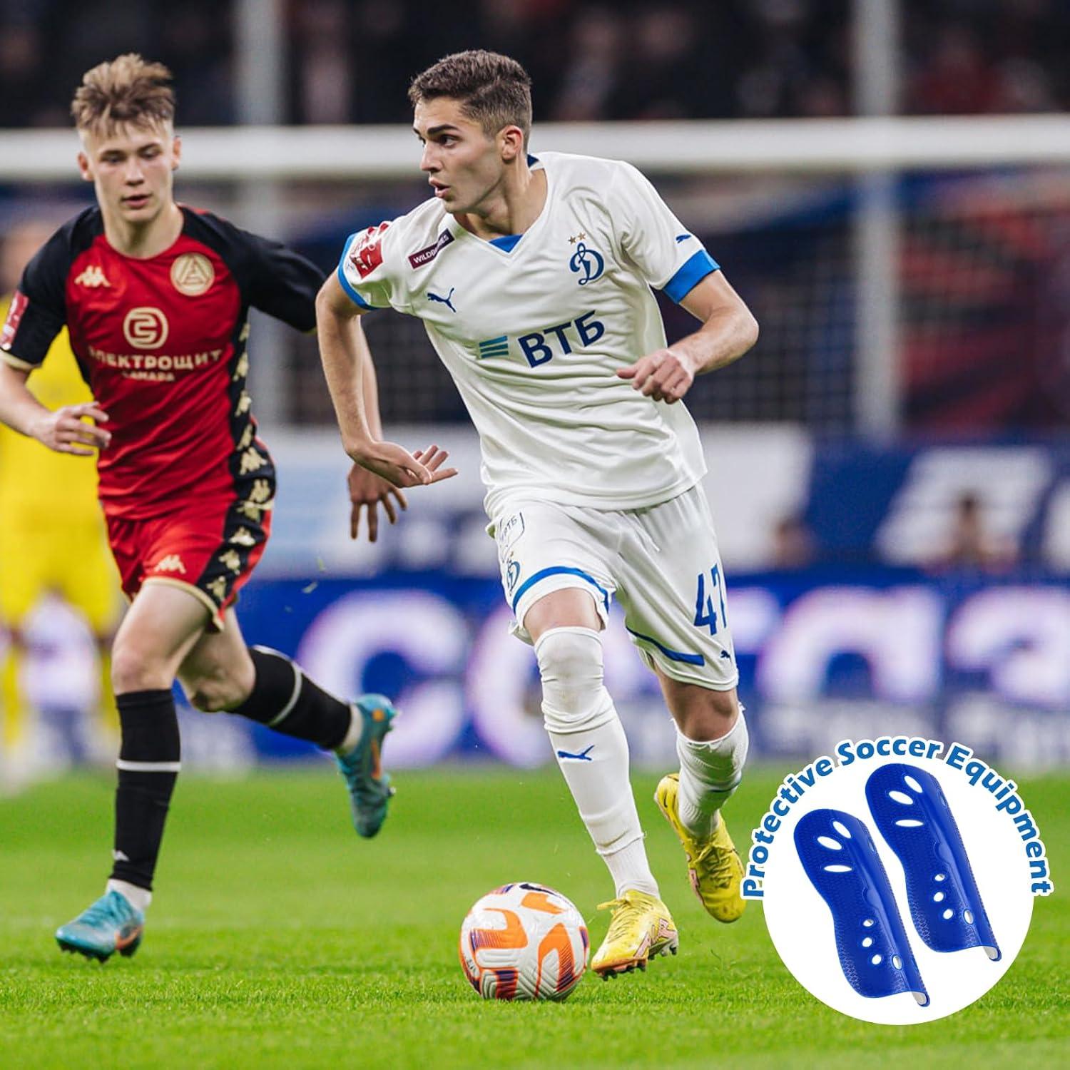 Protectores de Espinillas de Fútbol NADUSEP, 2 Pares, Transpirables