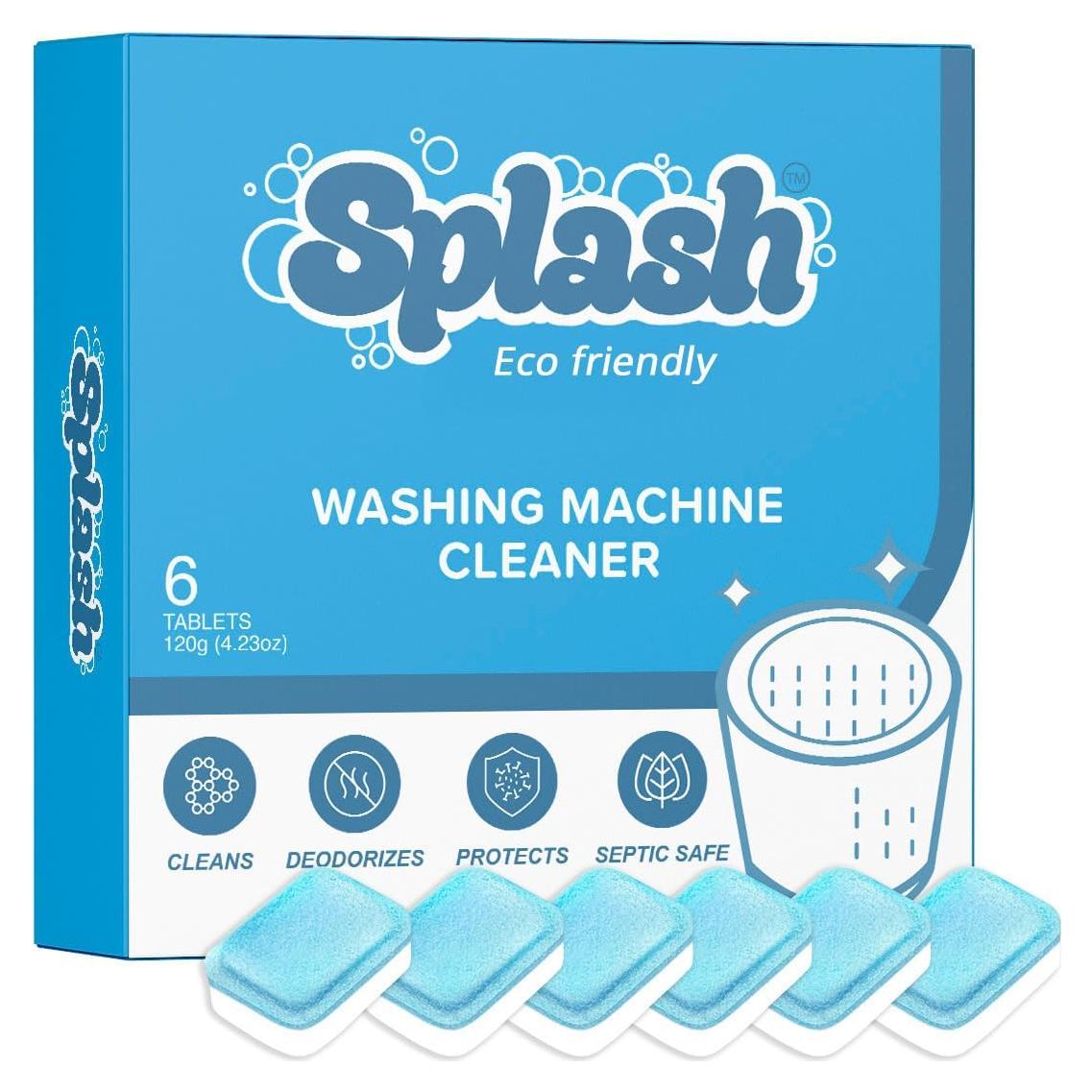 Limpiador de Lavadora Splash Spotless 6 Tabletas HE