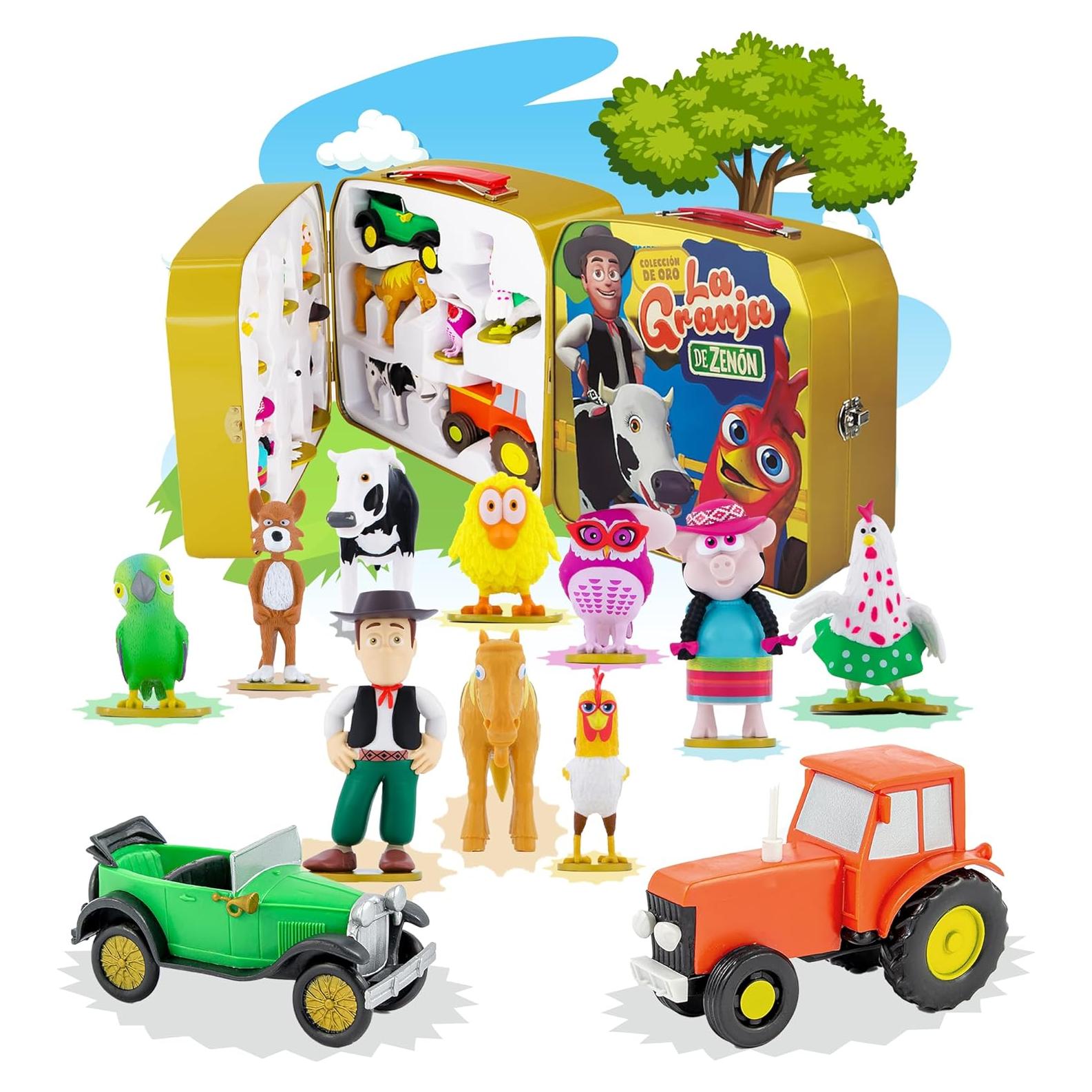 Set de Figuritas de La Granja de Zenon - 12 Piezas + Lata Dorada