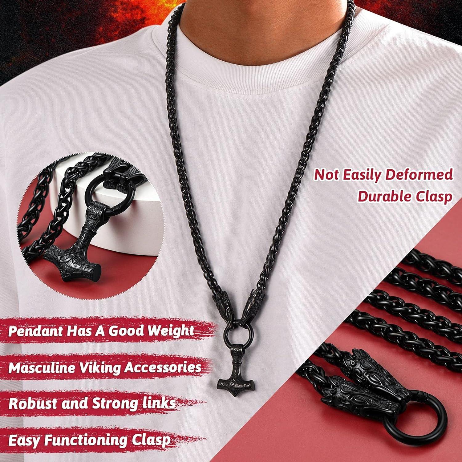 Collar Vikingo FaithHeart Mjolnir Acero Inoxidable 71 cm