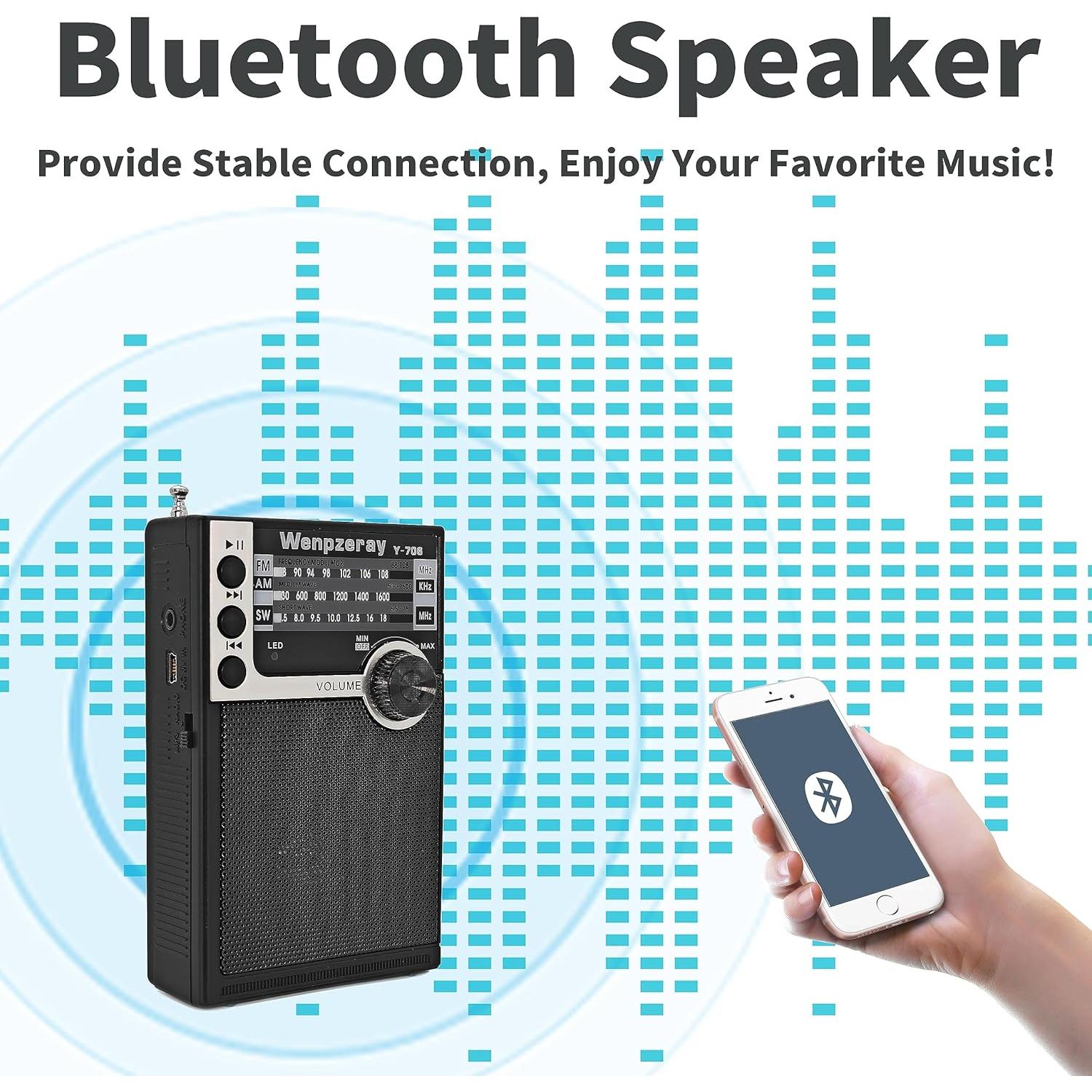 Radio Portátil AM FM SW Y-706 Wenpzeray - Compacta y Ligera