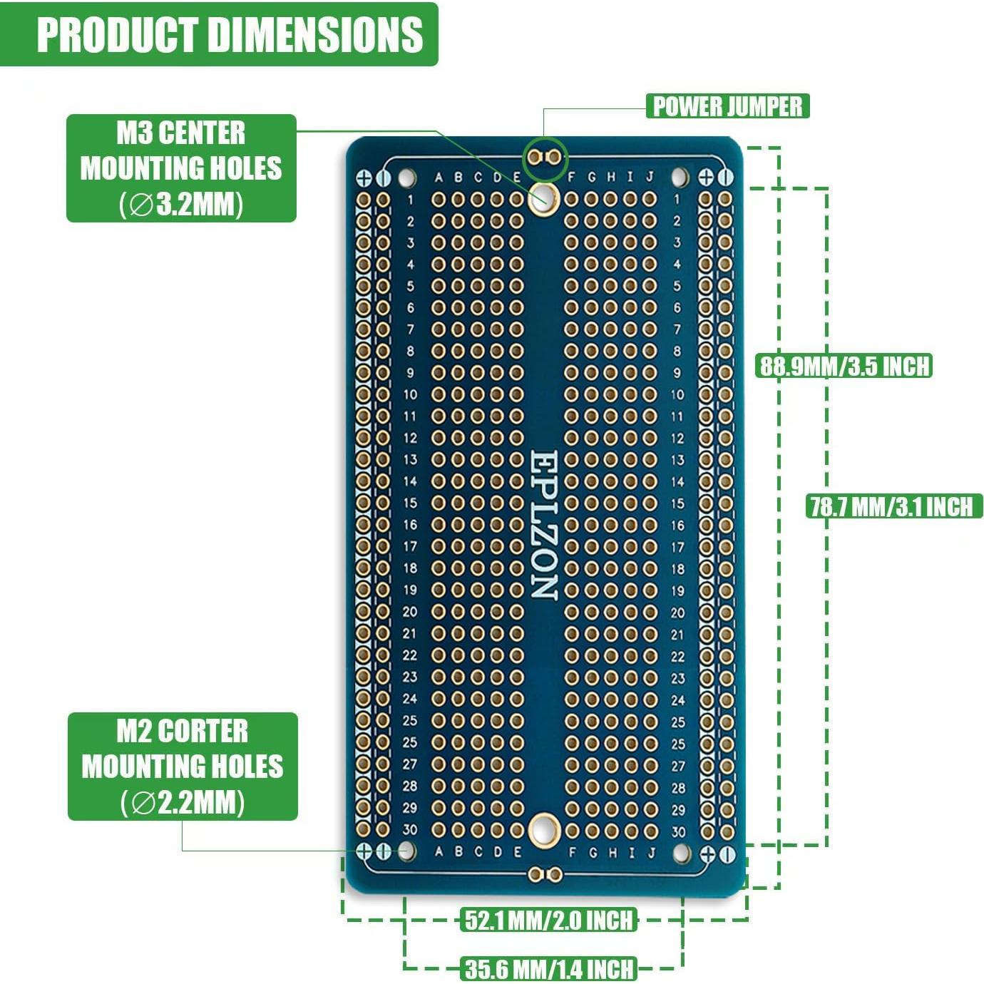 10 Pcs Placa de Circuito Impreso Soldable EPLZON 88.9x52.1mm Azul