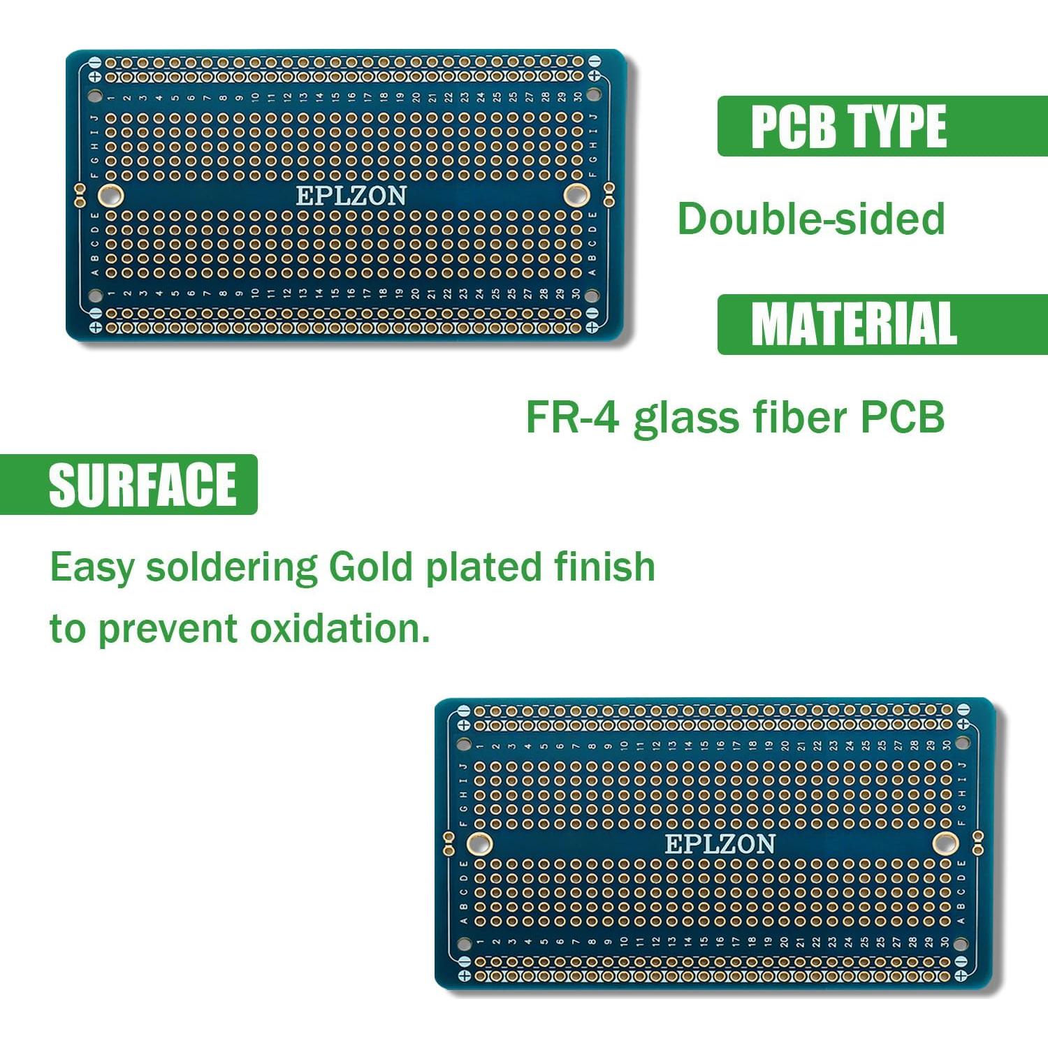 10 Pcs Placa de Circuito Impreso Soldable EPLZON 88.9x52.1mm Azul
