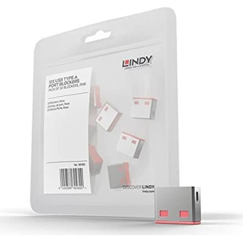 Bloqueador de Puerto USB Lindy 40460 - Paquete de 10 Rosa