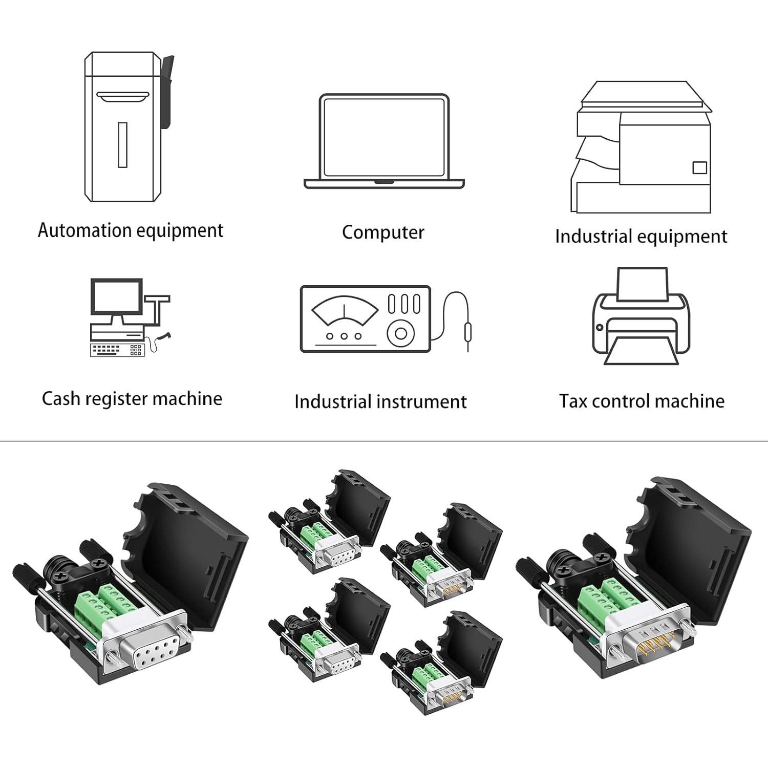 Conector DB9 sin soldadura Dbilida 2 Machos 2 Hembras 16mm
