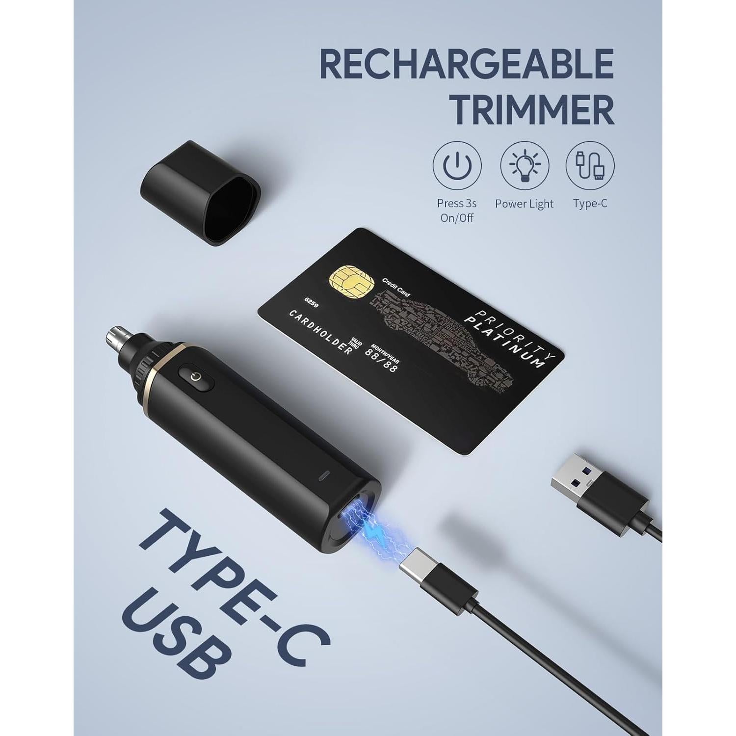 Recortador de Vello Nasal Roleader N2 Recargable Tipo-C Negro