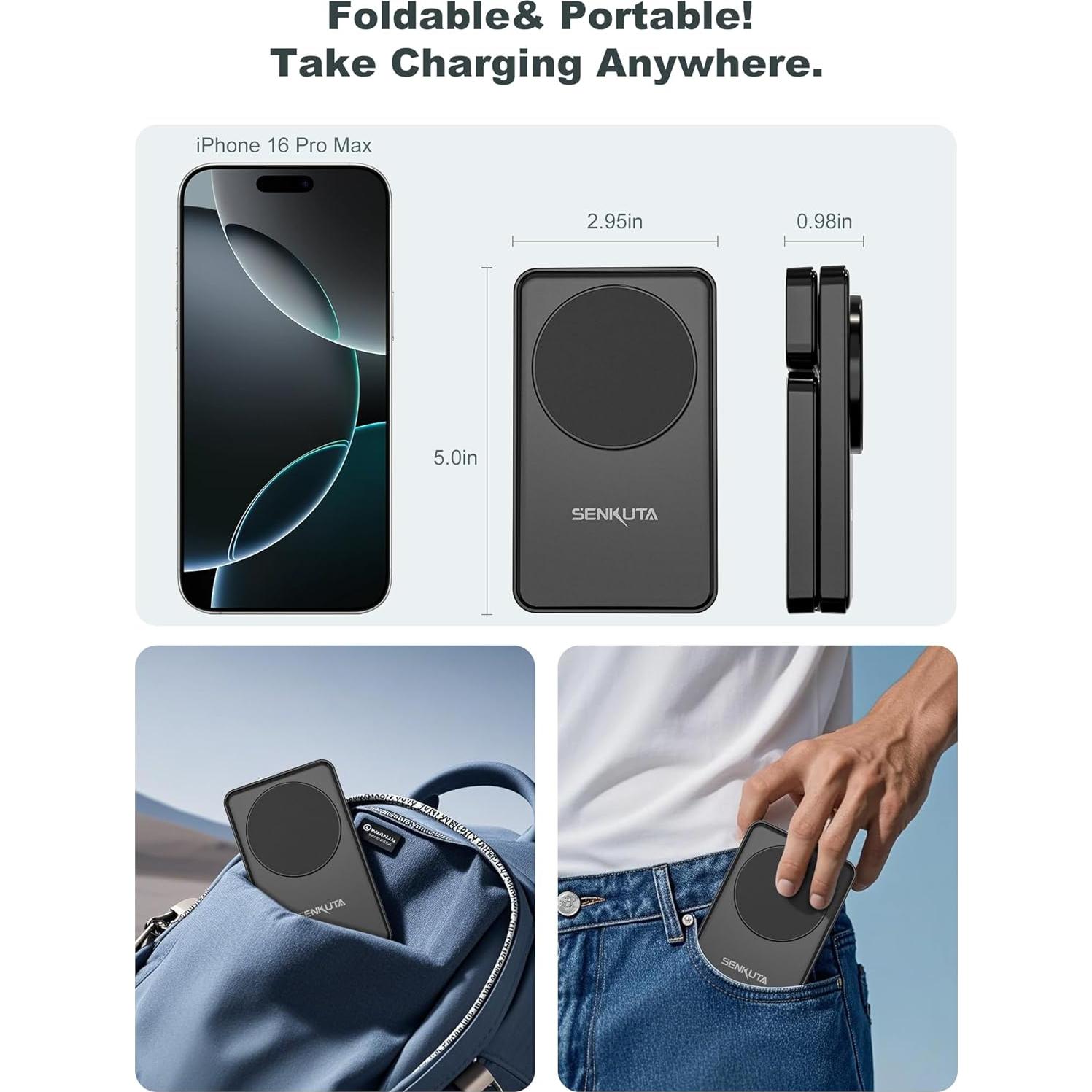 Cargador Inalámbrico 3 en 1 SENKUTA para iPhone y Apple Watch