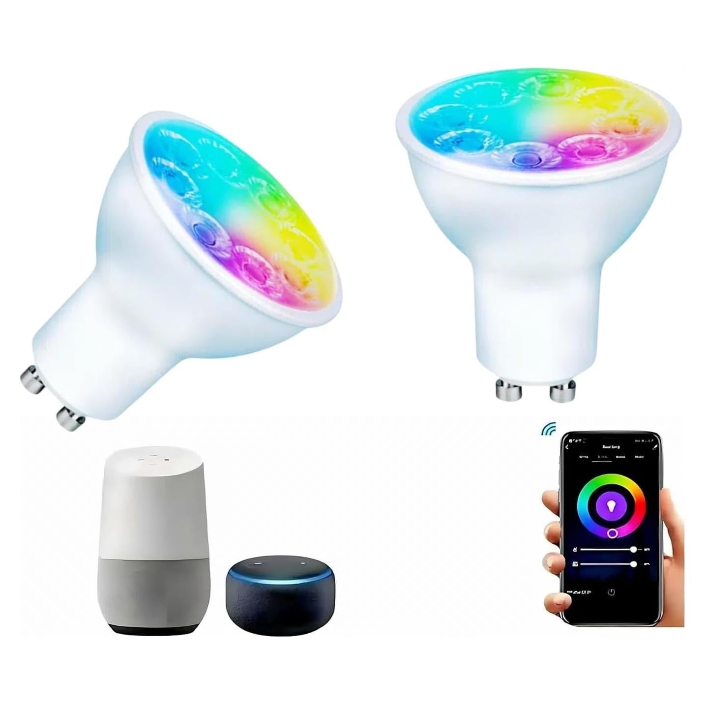 Bombillas LED Gu10 Inteligentes Wixann RGB Dimmables 5W - Paquete de 2