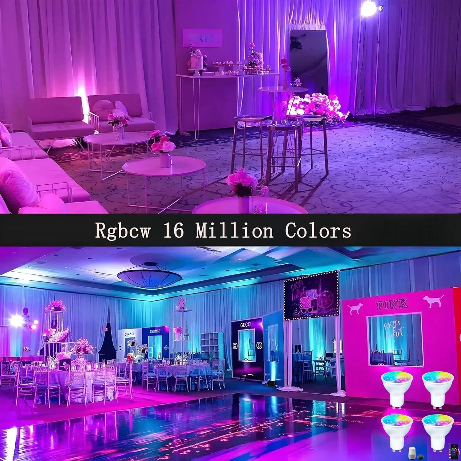 Bombillas LED Gu10 Inteligentes Wixann RGB Dimmables 5W - Paquete de 2