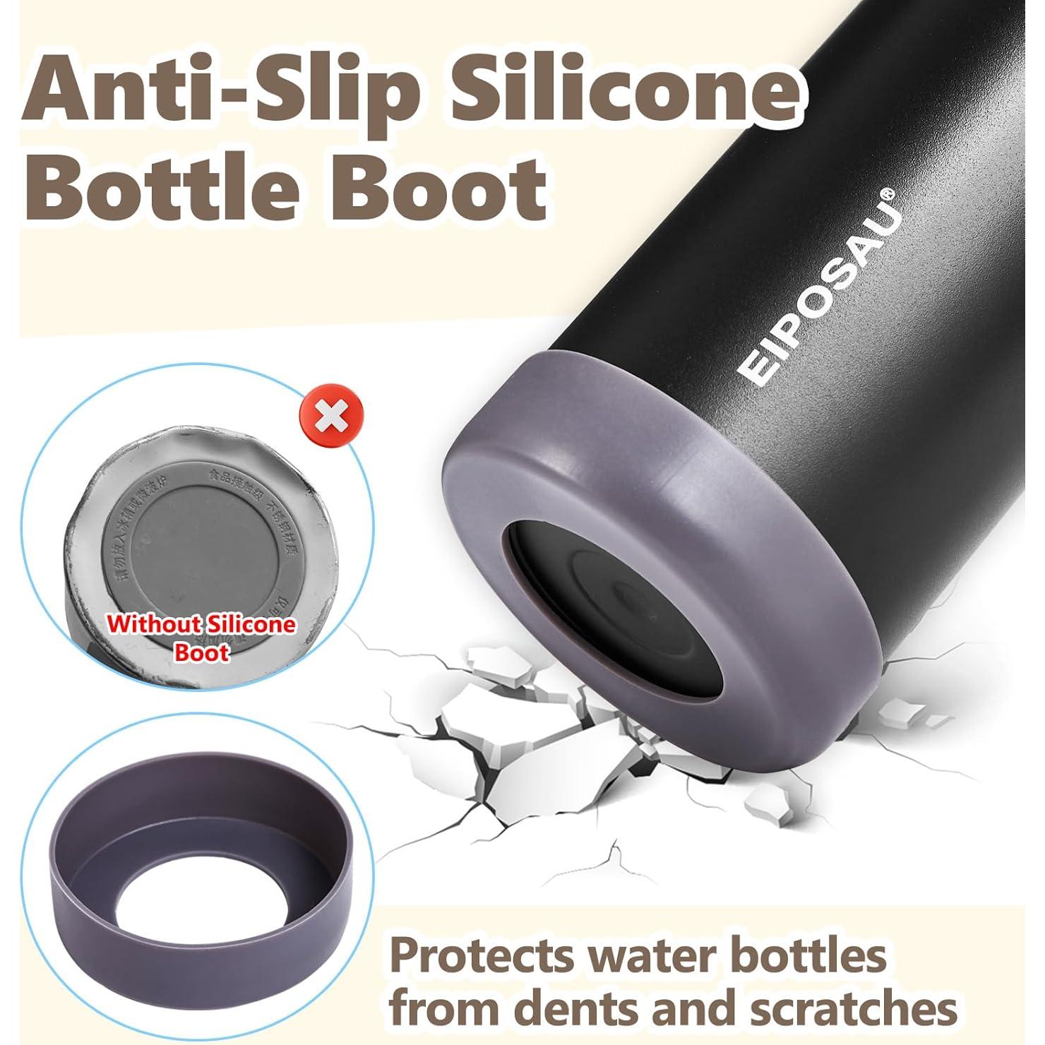 Botella de Agua Aislada EIPOSAU 24 oz Acero Inoxidable Negra