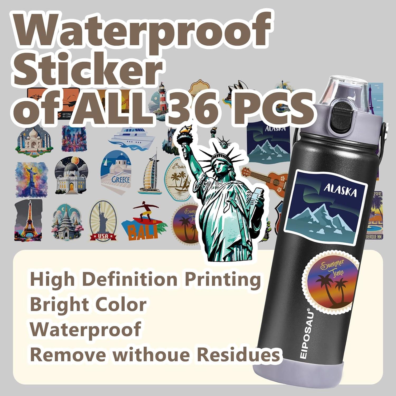 Botella de Agua Aislada EIPOSAU 24 oz Acero Inoxidable Negra