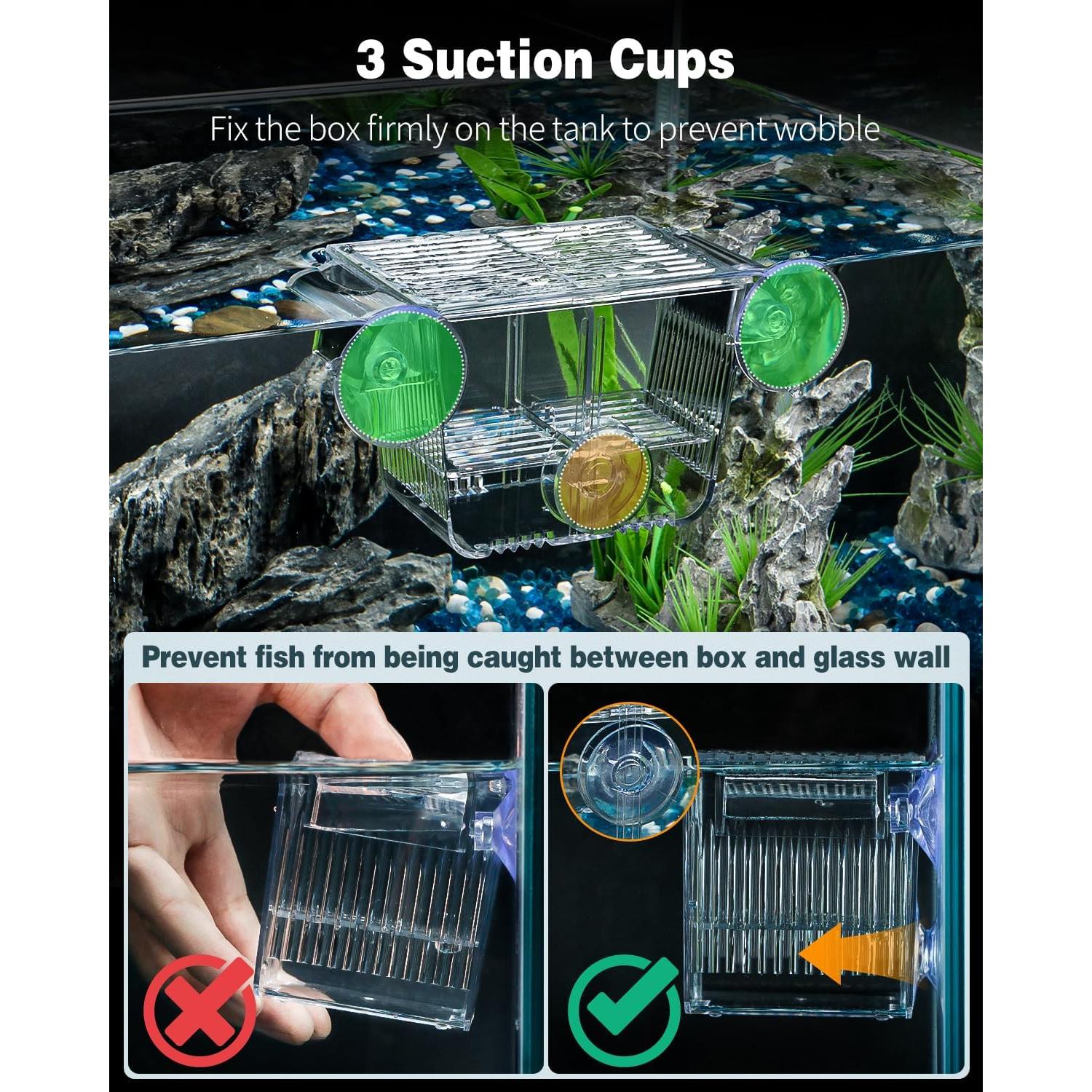 Caja de Cría de Peces Pawfly Pequeña 8.4x6.4x7.1cm Acrílico