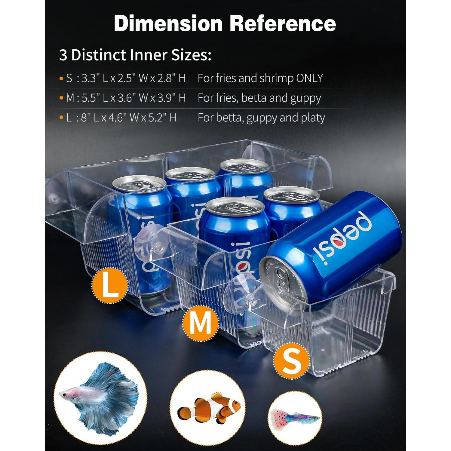 Caja de Cría de Peces Pawfly Pequeña 8.4x6.4x7.1cm Acrílico