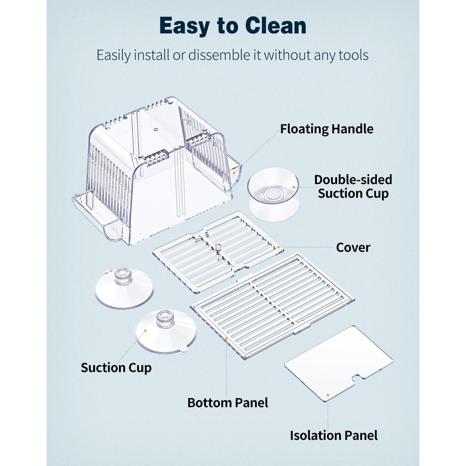 Caja de Cría de Peces Pawfly Pequeña 8.4x6.4x7.1cm Acrílico