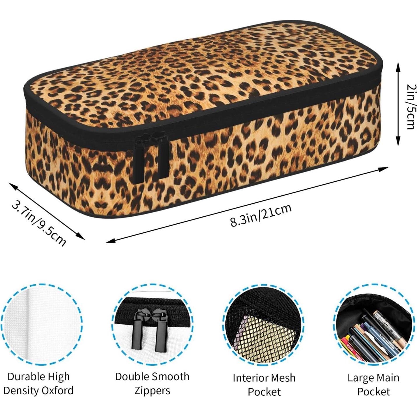 Estuche de Lápiz PAUSEBOLL Estampado de Leopardo 21.1x9.4cm