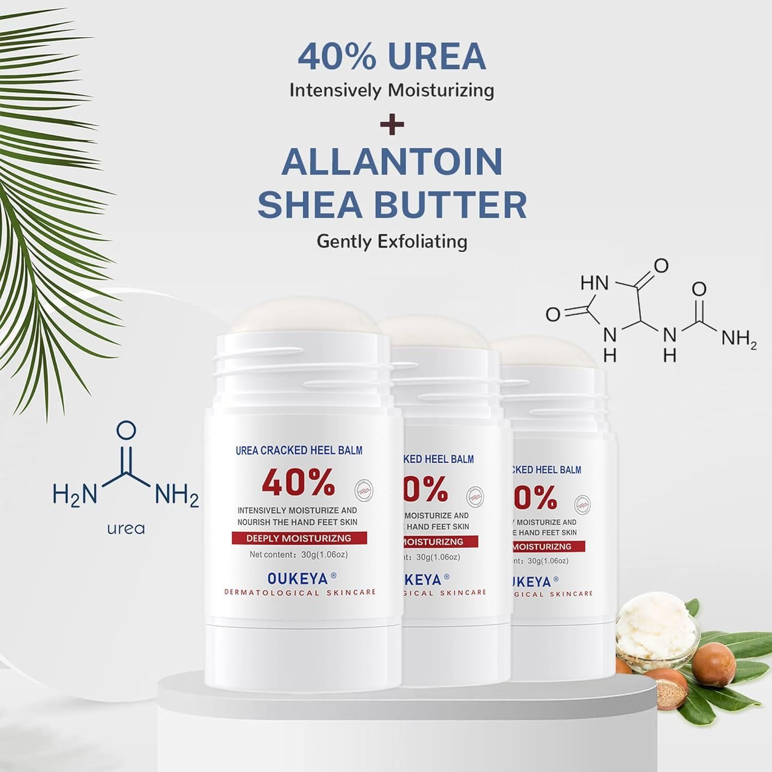 Crema de Urea 40% OUKEYA para Piel Seca y Agrietada - 3 Paquetes