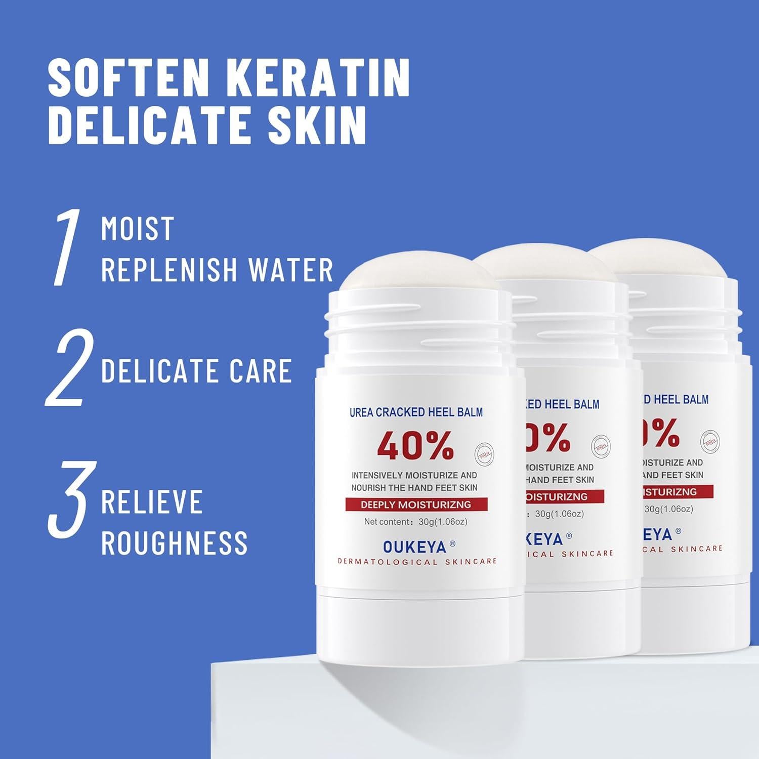 Crema de Urea 40% OUKEYA para Piel Seca y Agrietada - 3 Paquetes